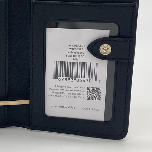 Kate Spade Small Slim Bifold Wallet Black - Picture 7 of 7